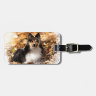 Sheltie Shetland Sheepdog Art Painting Luggage Tag