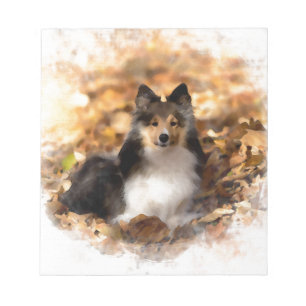 Sheltie Shetland Sheepdog Art Painting Notepad