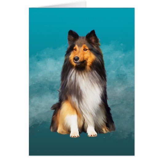 Sheltie Shetland Sheepdog Art Portrait (Front)
