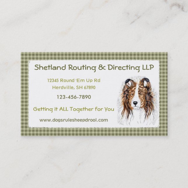 Sheltie Shetland Sheepdog Bust Business Card (Front)