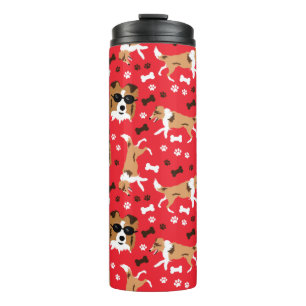 Sheltie Shetland Sheepdog Collie Pattern Pawprint Thermal Tumbler