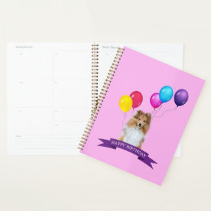 Sheltie Shetland Sheepdog Happy Birthday Gift Bag Planner