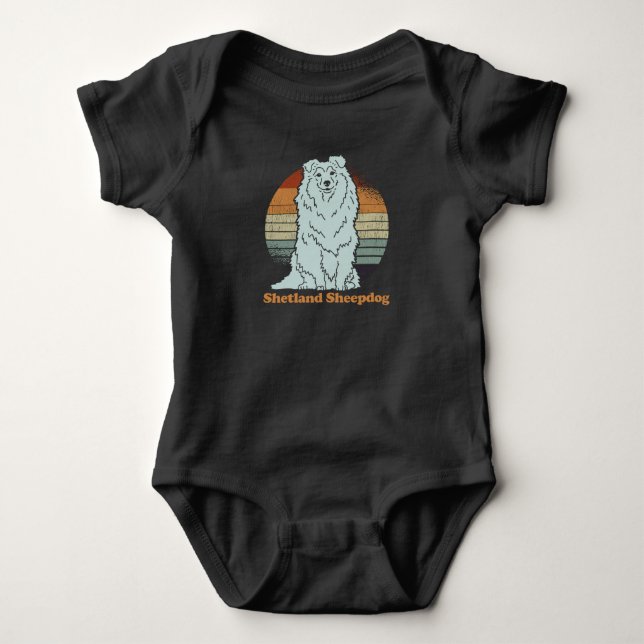 Sheltie Shetland Sheepdog | Mr. Dog Owner Shelties Baby Bodysuit (Front)