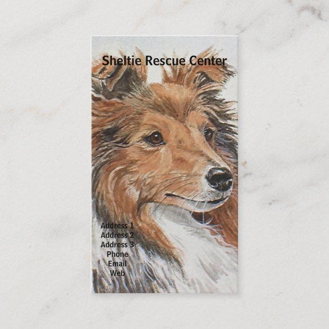 Sheltie Shetland Sheepdog Themed Business Cards (Front)