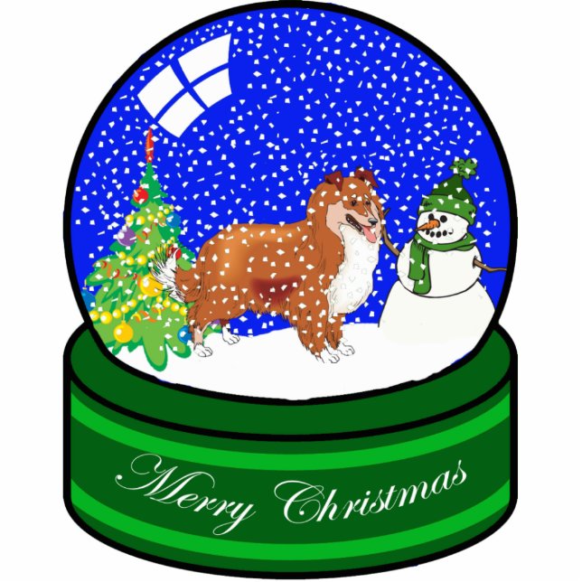 sheltie snow globe statuette (Front)