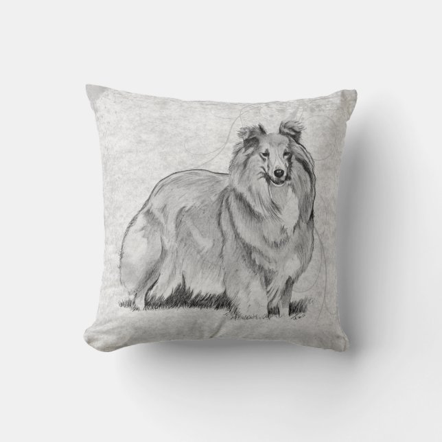 Sheltie Throw Pillow (Front)