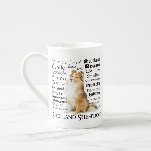 Sheltie Traits Bone China Mug (Left)