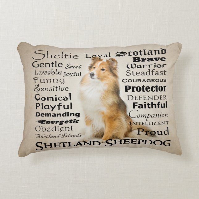 Sheltie Traits Pillow (Front)