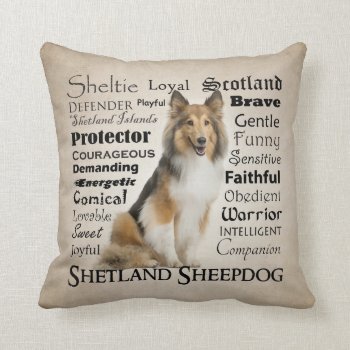 Sheltie Traits Pillow by ForLoveofDogs at Zazzle