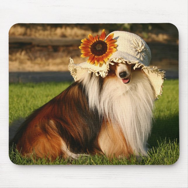 Sheltie with Hat Mouse Pad (Front)