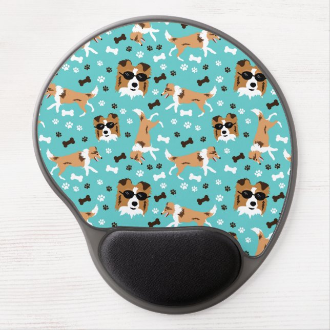 Shelties Shetland Sheepdog Mini Collie Gel Mouse P Gel Mouse Pad (Front)