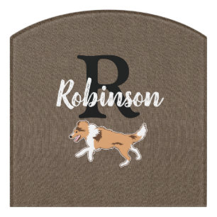 Shelties Shetland Sheepdog Monogram Last Name Door Sign