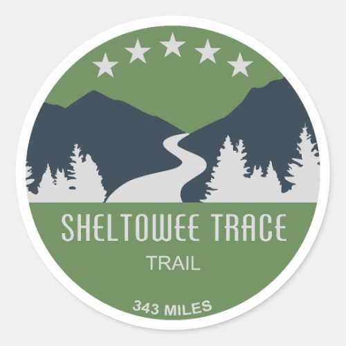 Sheltowee Trace Trail Kentucky Tennessee Classic Round Sticker