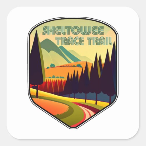 Sheltowee Trace Trail Kentucky Tennessee Colors Square Sticker