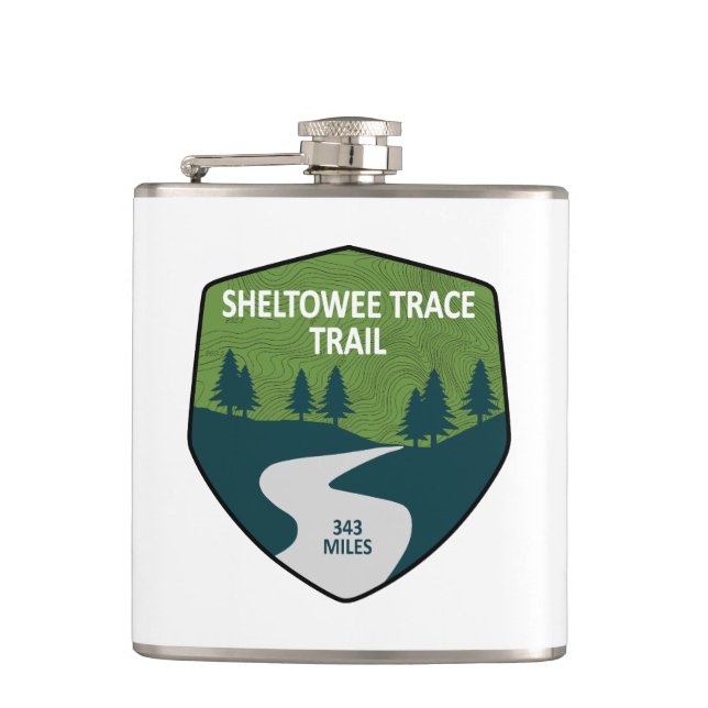 Sheltowee Trace Trail Kentucky Tennessee Flask (Front)
