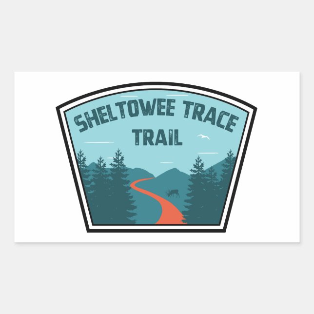 Sheltowee Trace Trail Kentucky Tennessee Rectangular Sticker (Front)