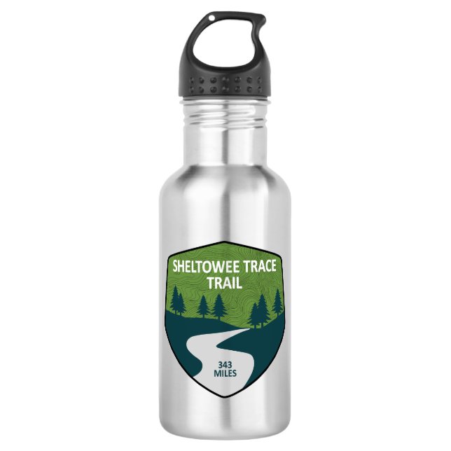 Sheltowee Trace Trail Kentucky Tennessee Stainless Steel Water Bottle (Front)