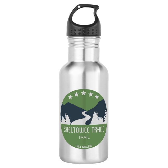 Sheltowee Trace Trail Kentucky Tennessee Stainless Steel Water Bottle (Front)
