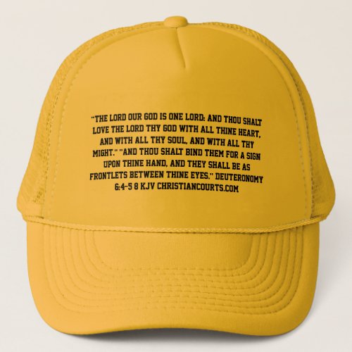 shema prayer Deuteronomy 64_5 in English Hat