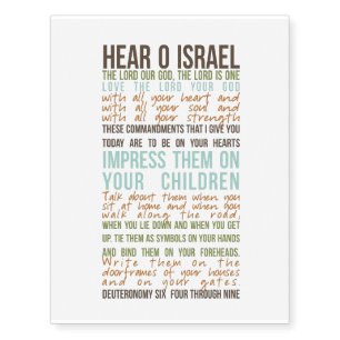 Shema prayer temporary tatoo tattoos