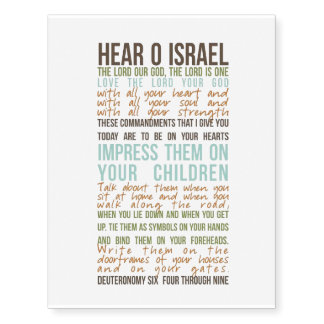 Shema prayer temporary tatoo temporary tattoos