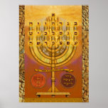 Shemen ha Tov Menorah Poster<br><div class="desc">Entering the Heavenly Halls of the Letters Meditation on the Hebrew letters is not so much a human activity as a supernatural act, in which we break down the barriers of our natural existence and reach into the divine world. Each letter is a garment provided for our benefit, so the...</div>