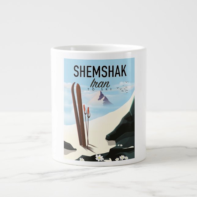 Shemshak Iran Ski poster. Giant Coffee Mug (Front)