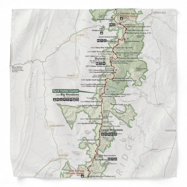 Shenandoah map bandana (Front)