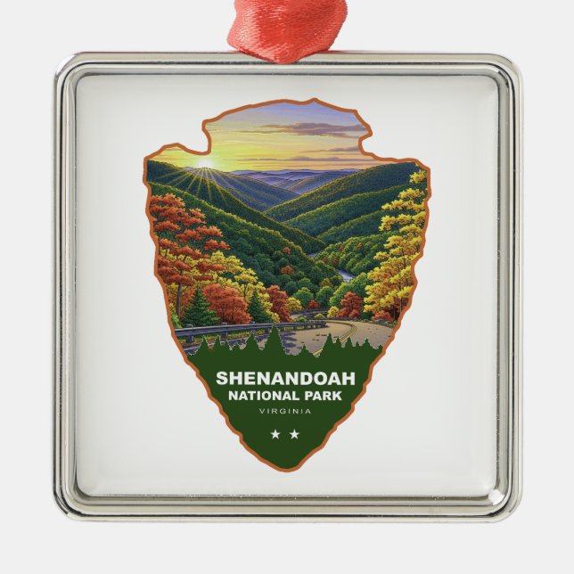 Shenandoah National Park Arrowhead Metal Ornament (Front)