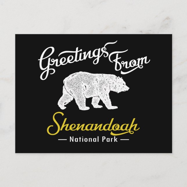 Shenandoah National Park Bear Postcard (Front)