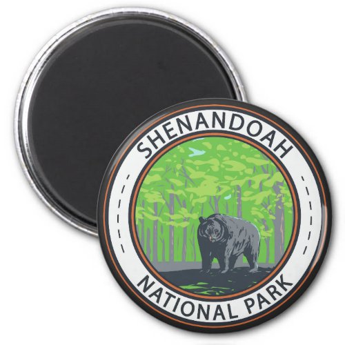 Shenandoah National Park Black Bear Circle Magnet