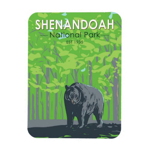 Shenandoah National Park Black Bear Vintage Magnet