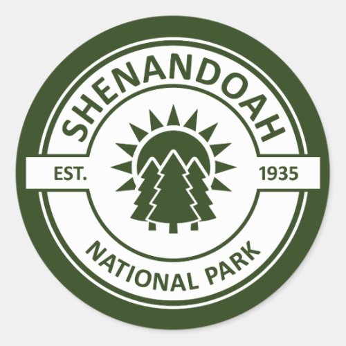 Shenandoah National Park Classic Round Sticker