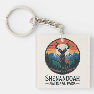 Shenandoah National Park Deer Emblem Keychain