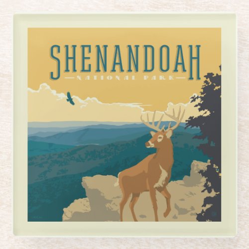 Shenandoah National Park  Deer Glass Coaster