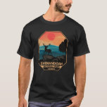 Shenandoah National Park Deer Minimal Retro Emblem T-Shirt<br><div class="desc">Shenandoah vector artwork design. The Skyline Drive runs its length,  and a vast network of trails includes a section of the long-distance Appalachian Trail.</div>