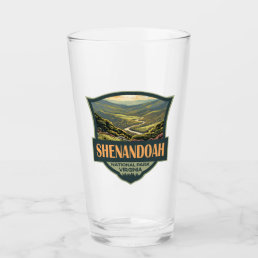 Shenandoah National Park Illustration Travel Retro Glass