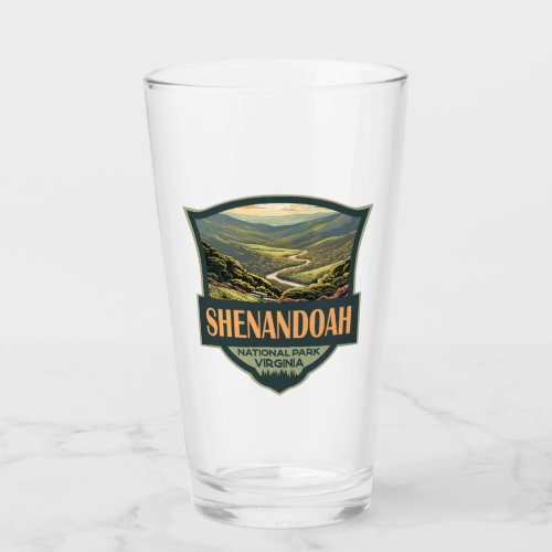 Shenandoah National Park Illustration Travel Retro Glass