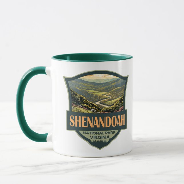 Shenandoah National Park Illustration Travel Retro Mug (Left)