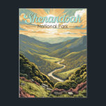 Shenandoah National Park Illustration Travel Retro Postcard<br><div class="desc">Shenandoah vector artwork design. The Skyline Drive runs its length,  and a vast network of trails includes a section of the long-distance Appalachian Trail.</div>