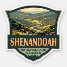 Shenandoah National Park Illustration Travel Retro Sticker