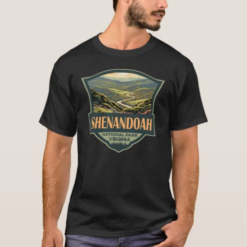 Shenandoah National Park Illustration Travel Retro T_Shirt