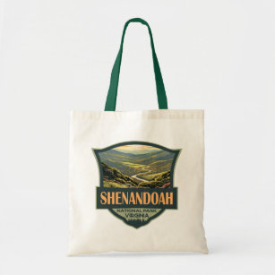 Shenandoah National Park Illustration Travel Retro Tote Bag