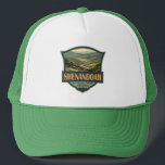 Shenandoah National Park Illustration Travel Retro Trucker Hat<br><div class="desc">Shenandoah vector artwork design. The Skyline Drive runs its length, and a vast network of trails includes a section of the long-distance Appalachian Trail.</div>