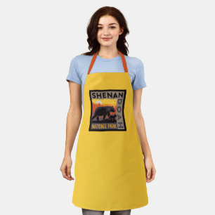 Shenandoah National Park Mama Bear & Cubs Apron