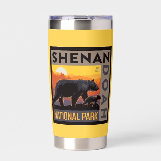 Shenandoah National Park | Mama Bear & Cubs Insulated Tumbler (Front)