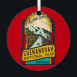 Shenandoah National Park  Metal Ornament<br><div class="desc">A vintage emblem illustration for the Shenandoah National Park,  Skyline Drive repurposed! Personalize the back with a trip date or message.  And, , , ,  you can keep the emblem image on the back or delete it.</div>