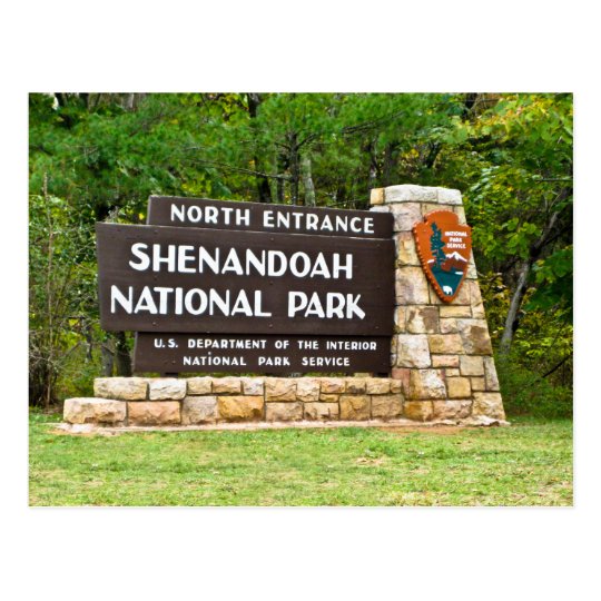 Shenandoah National Park North Entrance Sign Postcard