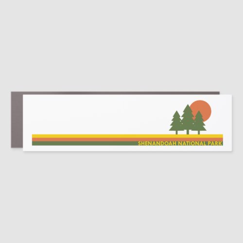 Shenandoah National Park Pine Trees Sun Car Magnet