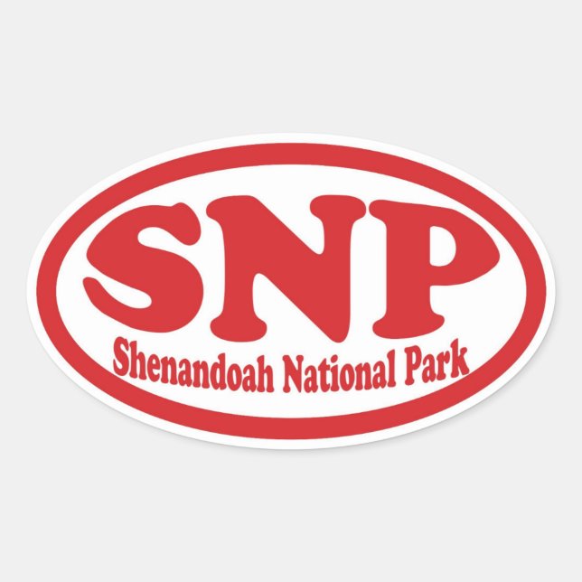 Shenandoah National Park red oval sticker (Front)